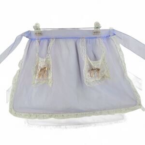 Vintage Purple Sheer Lace Half‎ Hostess Apron 1950s Cottage Coquette Style